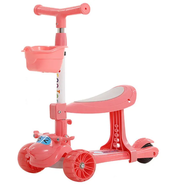 Factory Cheap Foot Scooters Child 3 Wheel Kids Scooter With Seat Ride On Car Scooter